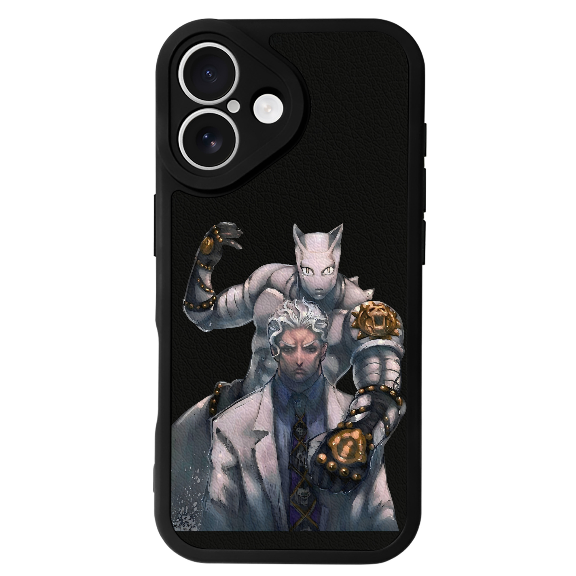 （画像用） ジョジョの奇妙な冒険 きら よしかげ JoJo's Bizarre Adventure Kira Yoshikage 【iPhone 16シリーズ対応】シリコンスマホケース（レザー調） 材質：シリコン